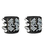 2 Magnetic Wristband Tool Belt Holder-Black Wrist Magnetic Screw, Nails, Drill Bits Holder for...