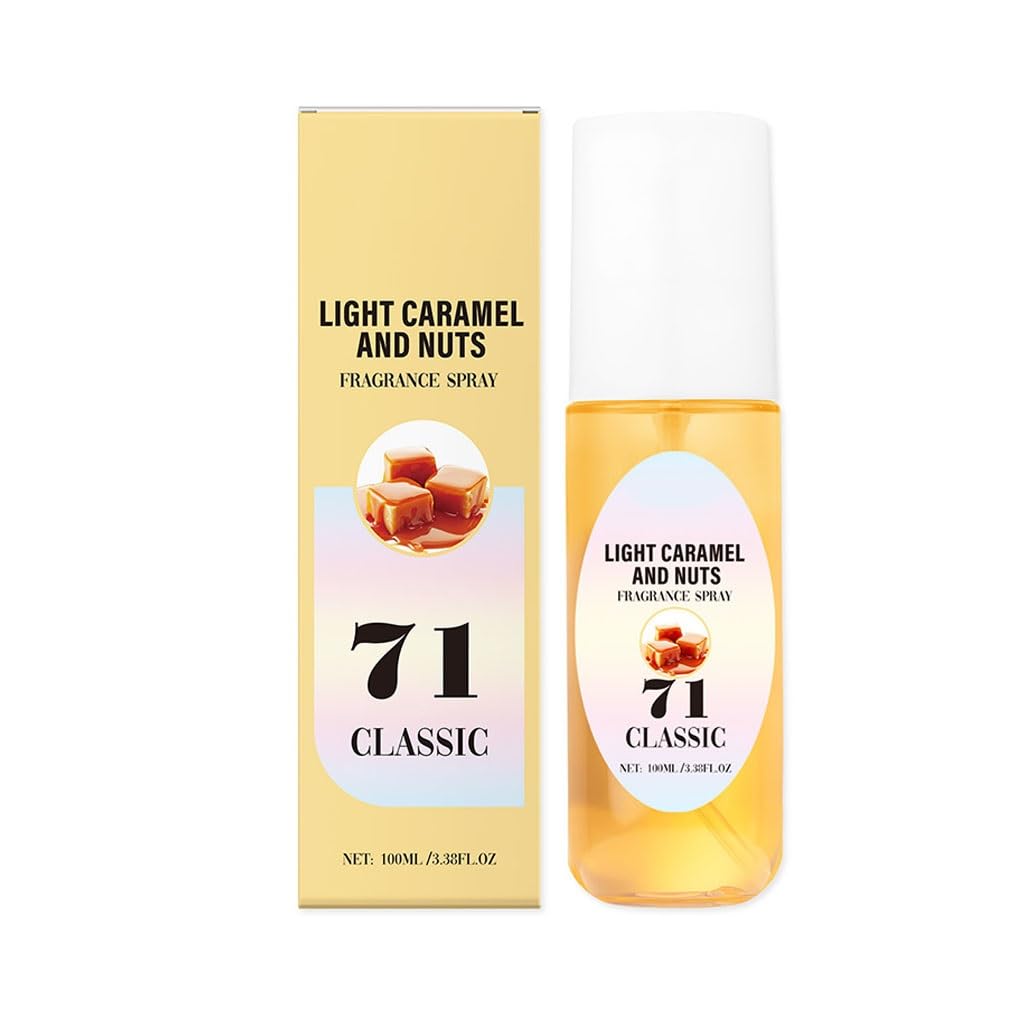 Caramel Body Mist Light Scent - Long-Lasting Layered Fragrance, Sweet Fresh Aroma, Easy Application, Boost Personal Charm, All Day Wear(4pcs)