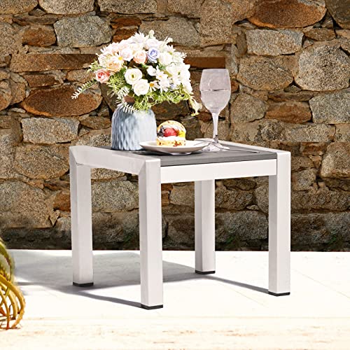 Jearey Aluminum Adirondack Outdoor Side Table, Pool Composite Patio Table, End Tables For Backyard, Pool, Indoor Companion, Grey #TOP3