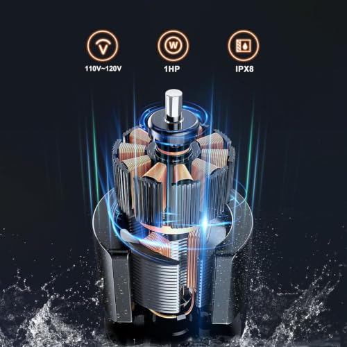 Image of Sump Pump 1HP Submersible Water Pump 3700GPH Electric Portable Transfer Water Pump for Pool Draining Basement, Light Orange
