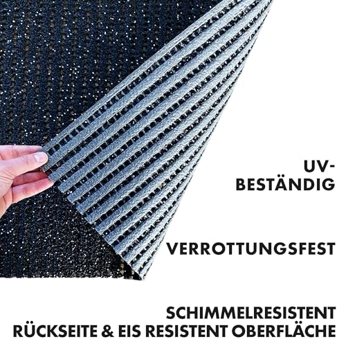 etm Sicherheitsmatte gegen Glätte - Outdoor Teppich mit Rutschfester Granulat Beschichtung - Antirutschmatte für Außenbereich - 120 cm Breite und viele Farben und Längen (1 m, anthrazit)