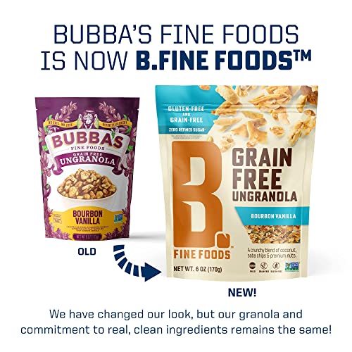 Grain-Free Crunchy Granola Snack Of Coconut, Saba Chips & Premium Nuts - Ungranola Bourbon Vanilla - 6Oz, 6 Pack - Zero-Refined Sugar, Gluten-Free, Kosher, Paleo & Keto-Friendly - By B. Fine Foods #TOP1