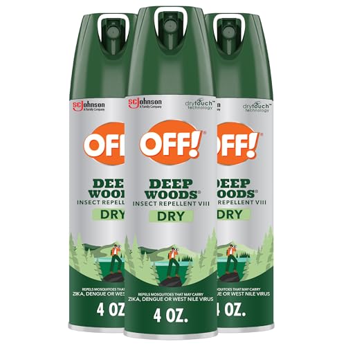 Image of OFF! Deep Woods Dry Insect Repellent VIII Long Lasting Protection from Mosquitoes and Ticks 4 Ounce (Pack of 3)
