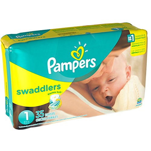 Image of Pampers Swaddlers Diapers Newborn Size 1 (8-14 lb), 35 Count, Jumbo