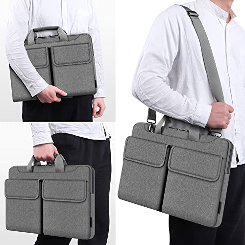 DOMISO 17 Zoll Laptop Tasche Multifunktionale Aktentasche Schultertasche für 17" Laptops/17.3" HP Pavilion 17/MSI GS73VR Stealth PRO/ASUS,Grau – Bild 8