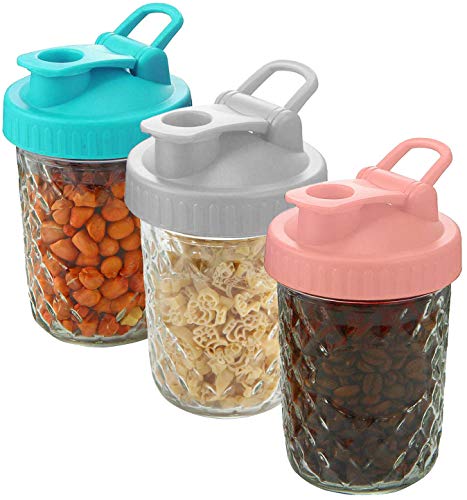 Onebycitess 3 Pack Mason Jar Lids,Wide Mouth Reusable Canning Lids Flip Cap Lids