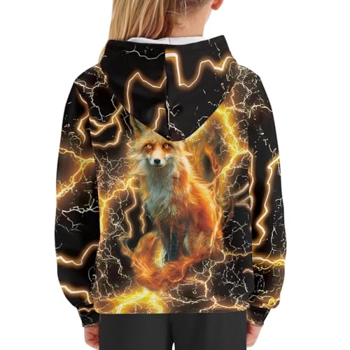 Image of WELLFLYHOM Boys Hooded Sweatshirts Hoodie Pullover Cool Graphic Crewneck Blouses Size 6-16