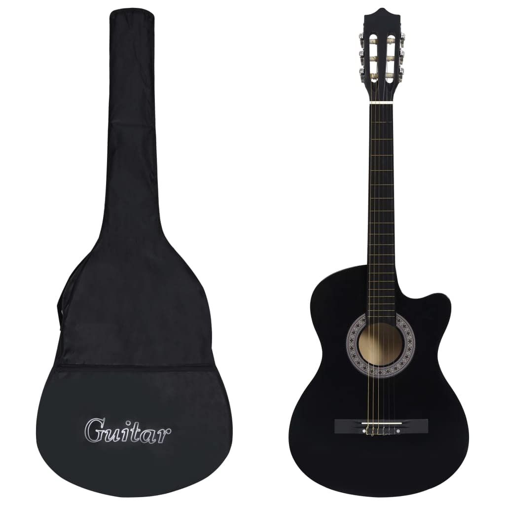 Brokky Set Chitarra Classica Western 12 pz con 6 Corde Nera 38"|Chitarra, Chitarra Ideale per Principianti