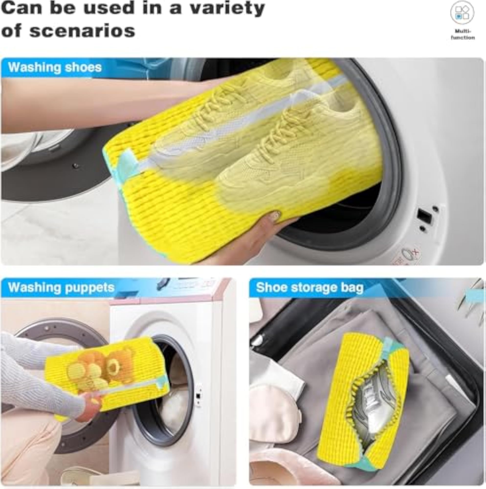 Shoe Washing Machine Bag, Durable Zipper Plush Bag