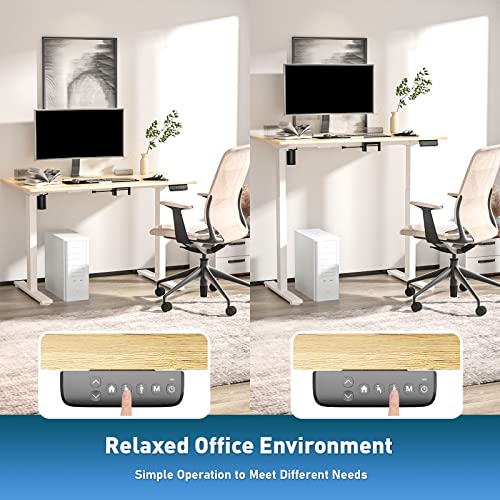 Ezeefonk Electric Electric Sit Stand Desk Frame Electric Standing Desk Adjustable Height For 43 ” To 78.5 ” Desk Tops Adjustable Desk Legs With Memory Controller Rising Desk White (Frame Only) #TOP3