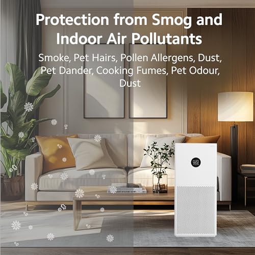 Image of Xiaomi 4 Lite Smart Air Purifier for Home, AQI Display, HEPA & Carbon Filter, trap 99.99% Virus Dust & Odor, Large coverage area up to 462 Sq ft, App Control, RoHS & Allergy Care Certified, Alexa & GA