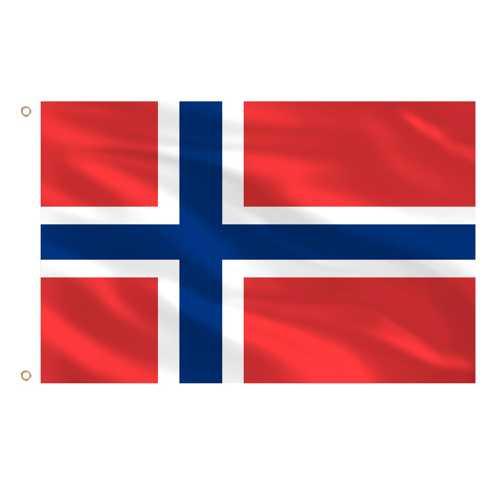AhfuLife Norway Flag 5ft x 3ft for Party Decorations, 1Pcs Large Norwegian Flags Polyester Double Side with Brass Eyelets for World Cup Euro Football National Day Garden Street Indoor Outdoor — image 1
