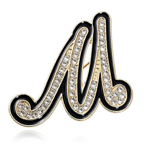 Image of Letter Brooches and Pins for Women A-Z Initial Brooch Pins for Socks Backpacks Crafts Fashion Crystal Rhinestone Initial Pins Trendy Custom Jewelry for Men Women