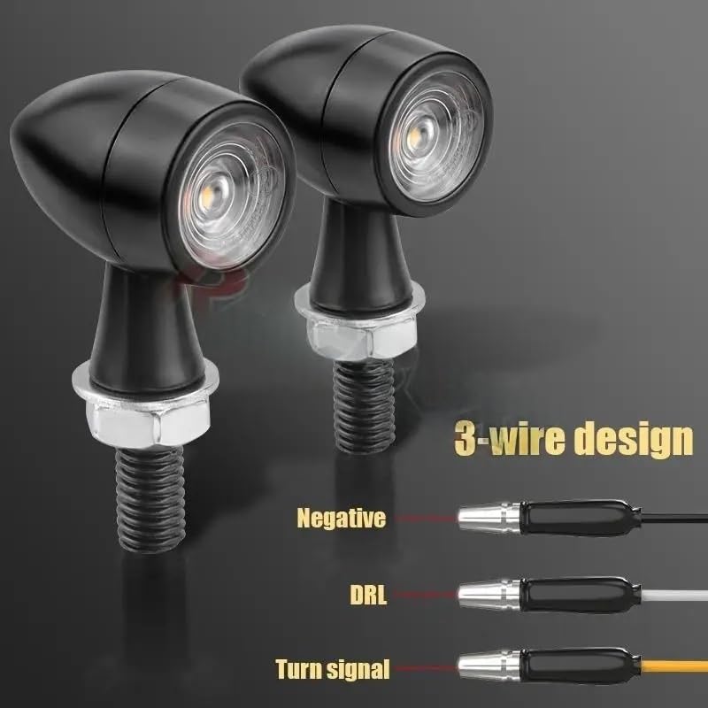 Faro Posteriore Stop Running M8 Luci lampeggianti a LED per indicatori di direzione per moto DRL Ambra Bianco Rosso Luce freno 12V per da cross