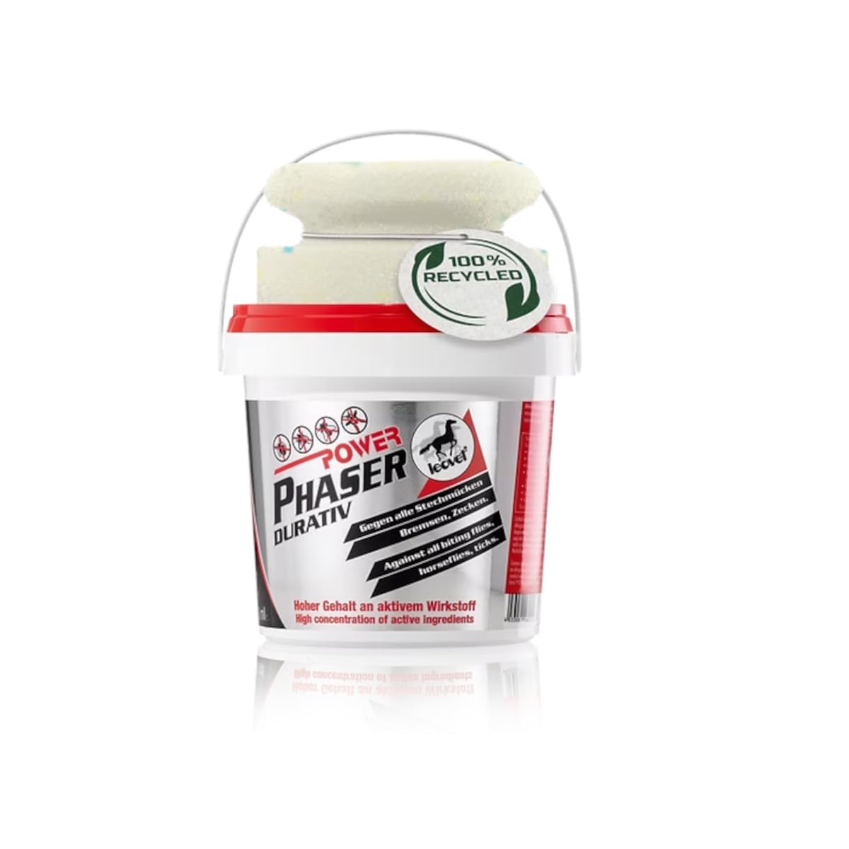 Leovet Power Phaser Durativ | Confezione doppia | 2 x 500 ml | Gel repellente per cavalli | Protezione contro zanzare, freni, mosche e zecche | Facile da applicare con spugna