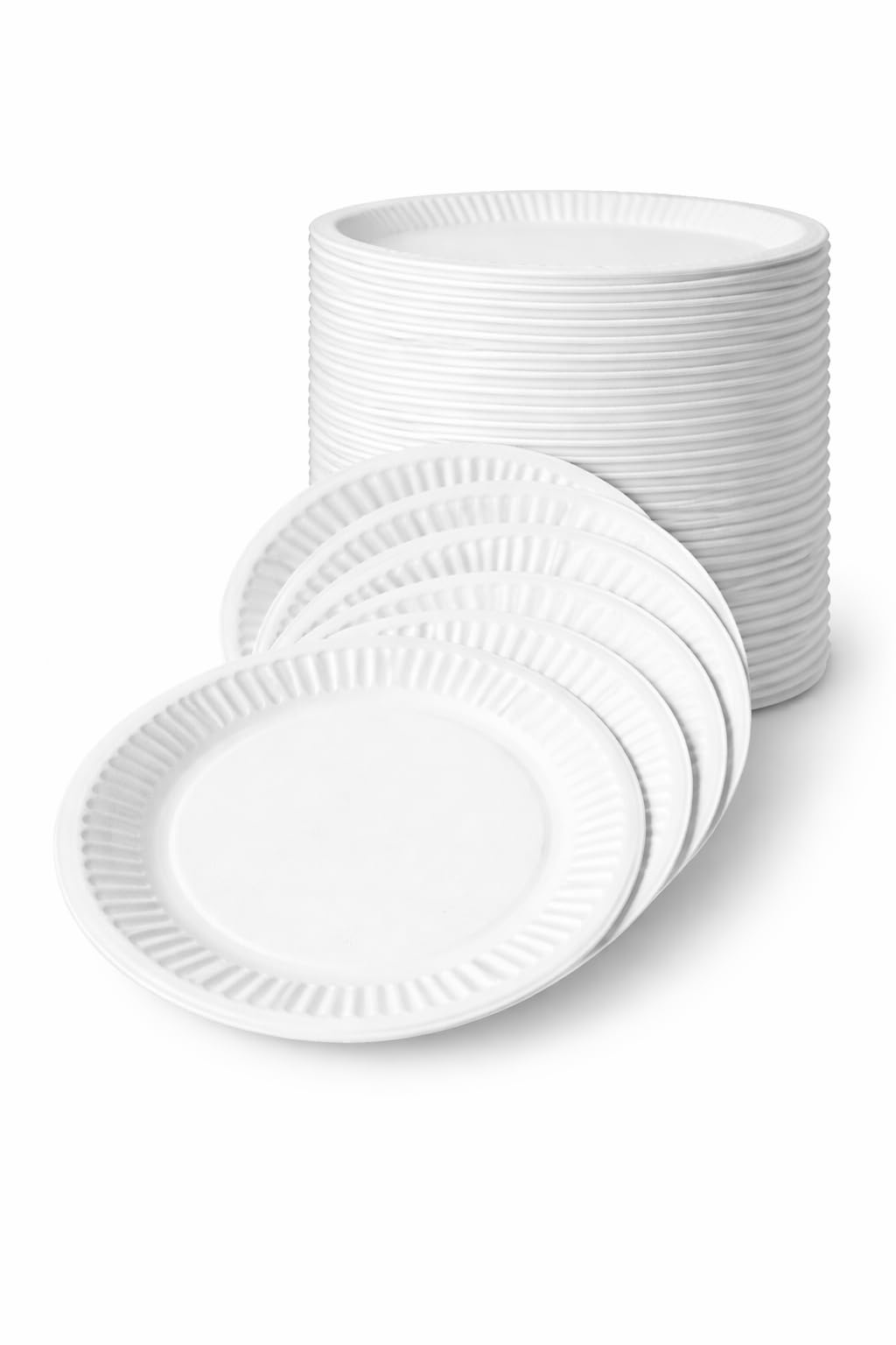 1ABOVE 200 Pack of 9-inch Disposable Paper Plates, 23cm White Paper Plates Perfect for Everyday use, Ideal for BBQ's, Parties and Events.