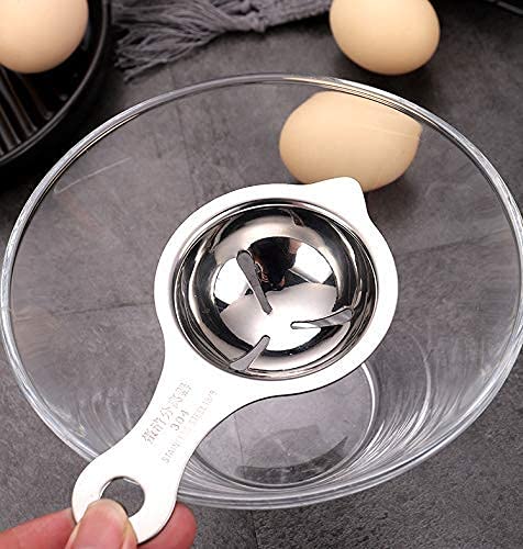 Image of YANCI 3 in 1 Stainless Steel Egg Slicer, Boiled Egg Slicer, Fruit Slicer, Egg Yolk & White Separator, Egg Strainer Spoon