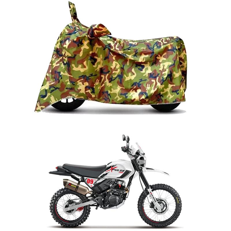 Image of Waterproof 100% PVC Coated Bike Scooty Two Wheeler Body Cover Compatible for Hero XPulse 200 4V ABS /UV-Rays /Heat Protection /Birds Dropping /Scratchproof /Dust Proof [6X6 Jungle Print]