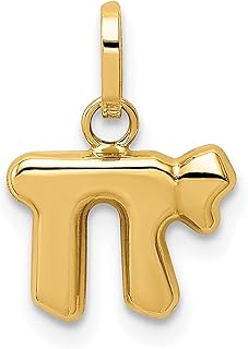 Colar de ouro amarelo 14 k com pingente de pingente religioso judaica joias finas para mulheres presentes para ela, Pedra Ouro amarelo