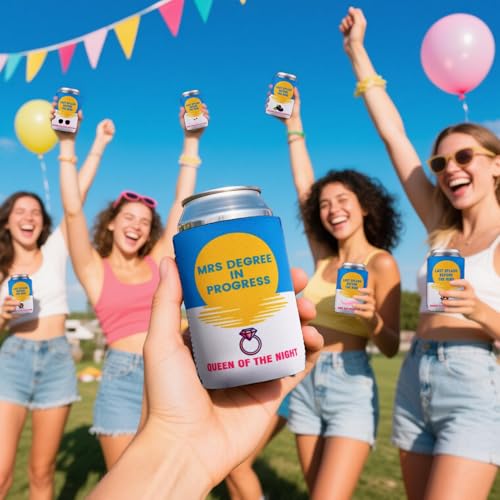 Image of 12 PCS Bachelorette Party Can Cooler Sleeves Insulated Neoprene Drink Holder for Bridesmaid Gifts Bridal Shower Decorations, Bachelorette Party Favors, Standard
