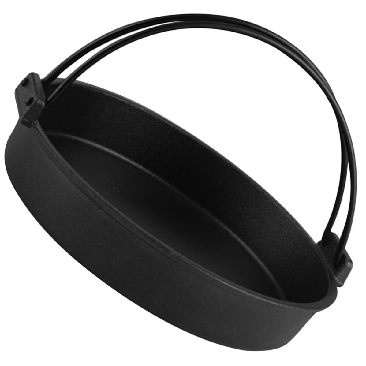 Wok portable en fer noir à fond rond pour cuisine japonaise en plein air