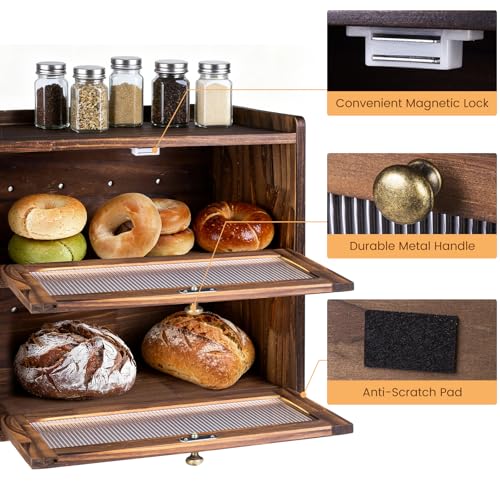 Wooden-Bread-Box-for-Kitchen-Countertop-2-Layer-Large-Capacity-Storage-Vintage-Farmhouse-Bread-Keeper-Storage-Container-Bin-with-Clear-Acrylic-Window-Brown