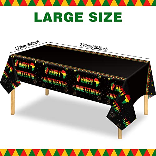 Buryeah Happy Juneteenth Tablecloth African American Freedom Day Plastic Table Covers Juneteenth Decorations For June 19Th 1865 African Afro American Festival Party Supplies, 54 X 108 Inch (6) #TOP1