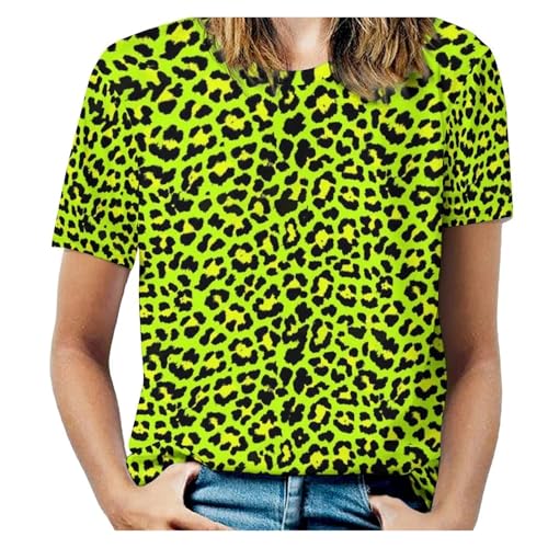 T-shirt léopard vert citron et noir parfait pour dynamiser vos tenues urbaines quotidiennes