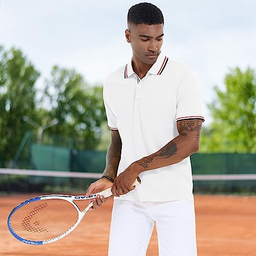 V VALANCH Mens Golf Polo Shirts Short Sleeve Moisture Wicking Golf Polo Shirts Collared Athletic Tennis Shirt4