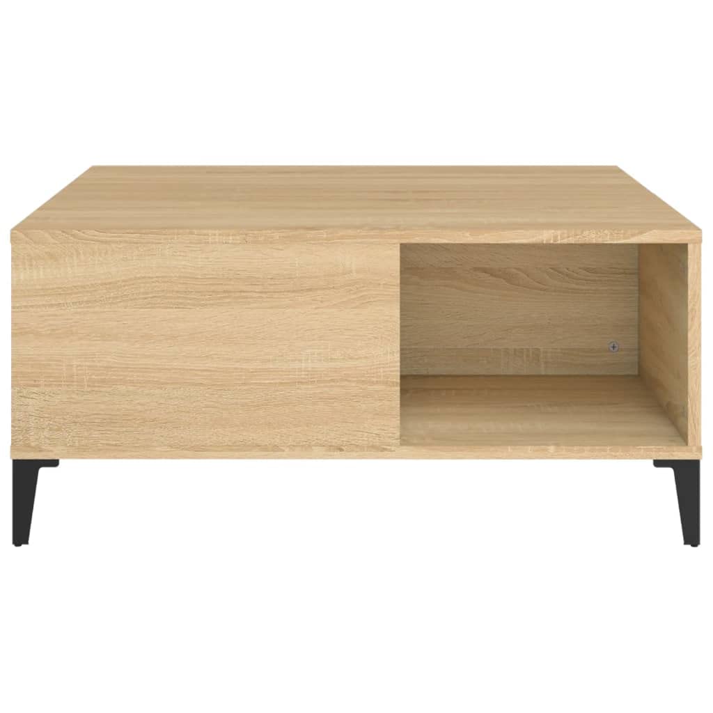 Stolik kawowy do salonu Sonoma 80 x 80 x 36,5 cm, drewno wielowarstwowe | Minimalistyczny design, duża przestrzeń do przechowywania, gładka powierzchnia, odporna na wilgoć, łatwy montaż