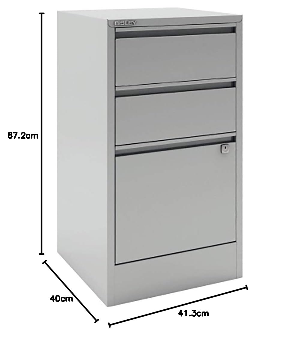 Bisley Home Filer, 2 cassettoni universali, in Metallo, 645 Grigio Chiaro, 40 x 41,3 x 67,2 cm