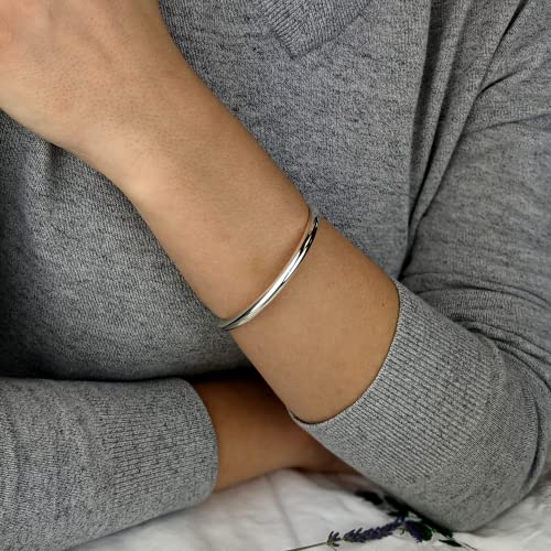 Bracelet classique argent ajustable avec charnière facile à enfiler - 3