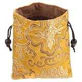 Brocart : chaque pochette de rangement est confectionnée en brocart tibétain, garantissant une pièce unique. pochette à bijoux chinoise, porte-monnaie à cordon