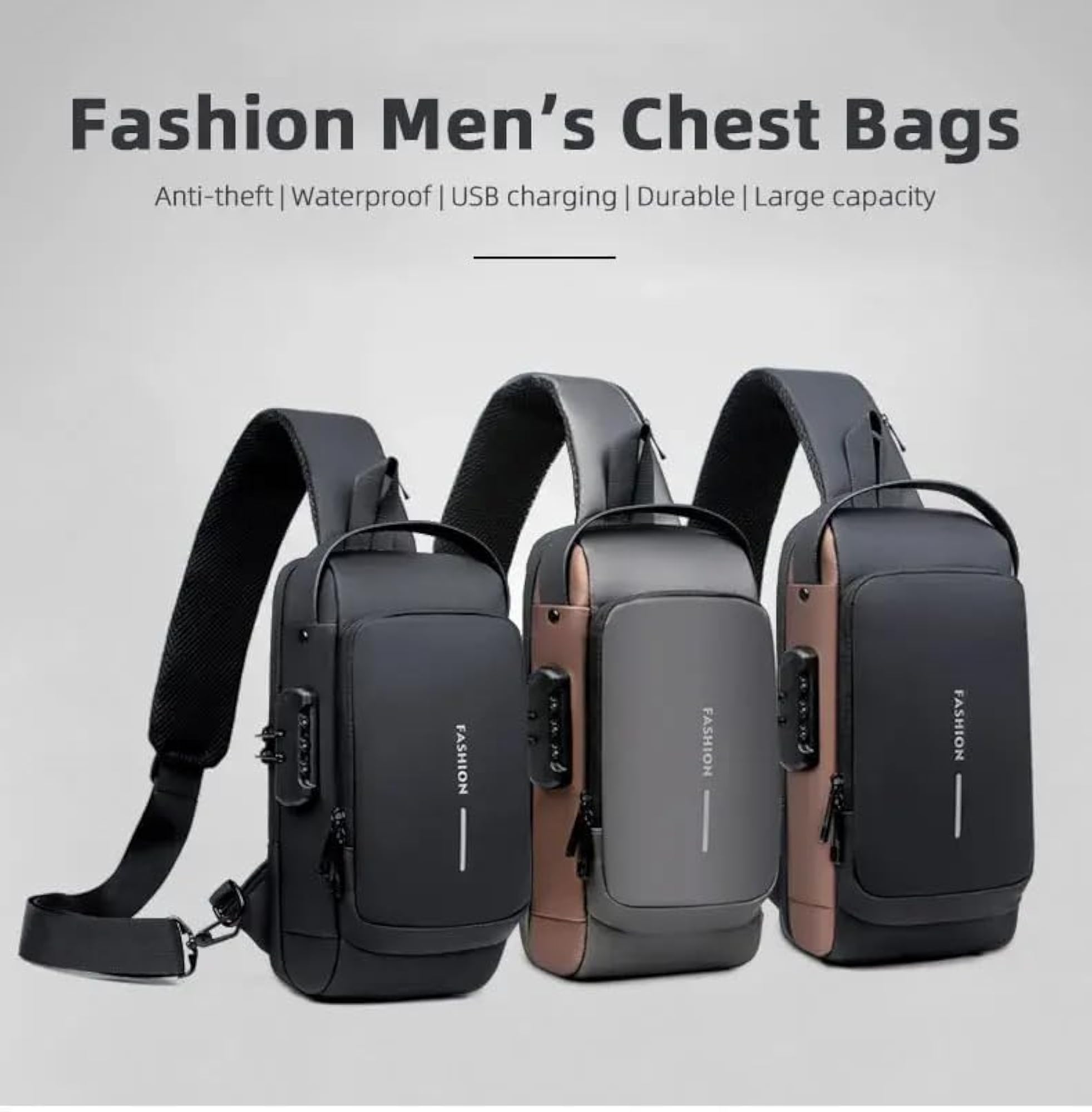 Men's Waterproof Anti-Theft Crossbody Sling Bag