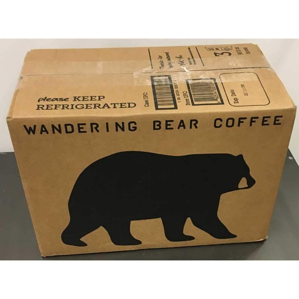Wandering BearCoffee Straight Black Organic Cold Brew Coffee, 96 Fluid Ounce -- 3 per case.