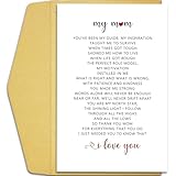 Qiliji Heartfelt Mother's Day Card for Mom, Mothers Day Card from Daughter Son, Mom Poem Birthday Card, Thank You Card for Mommy Mother, Mom I Love You Card