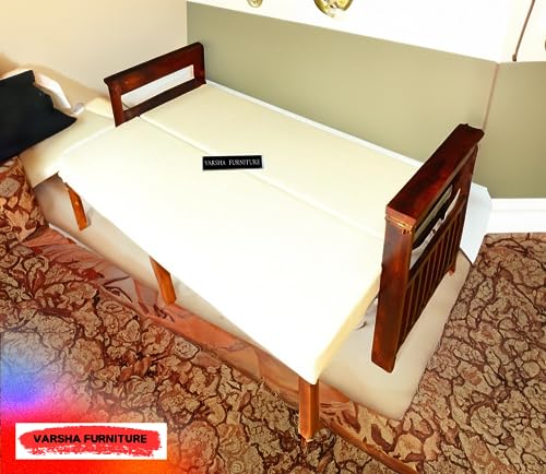 Image of Varsha Furniture Foldable 3 Seater Sheesham Wooden Bed Cum Sofa Set for Living Room | Sofa Cum Bed for Living Room Furniture | Mattress Included | Made with Sheesham Wood- Honey Finish