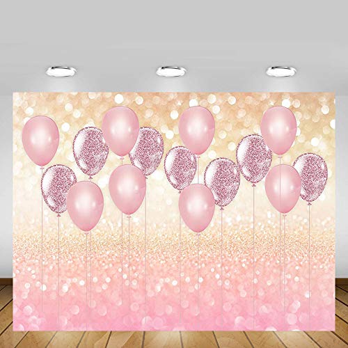 MEHOFOTO 2,1 x 1,5 m rosa palloncini bokeh