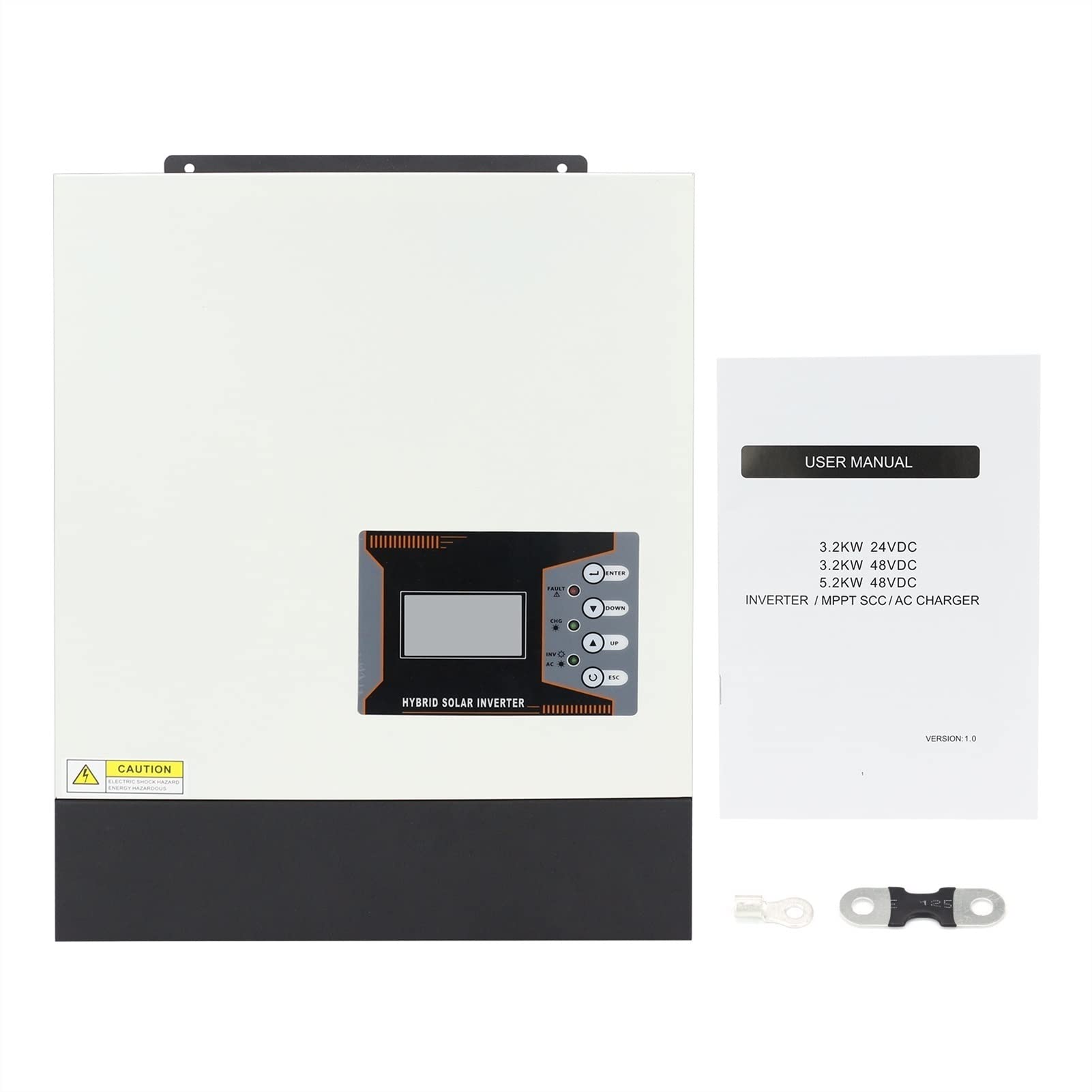 Invertitore Solare, 3200W Ibrido Solar Inverter 2 4V 230 mppt. solare dell'onda del seno puro 8 0A AC. Regolatore di tensione controller carica supporto ricarica for la(SM-3.2KW-WIFI)