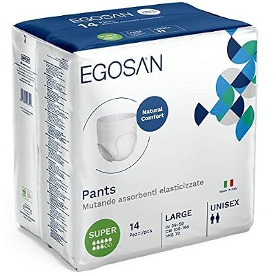 Egosan Super Incontinence Adult Pull Up Underwear with New Stretchable Waistband, Maximum Absorbency for Active Men and Women Medium, 14 ct, 14