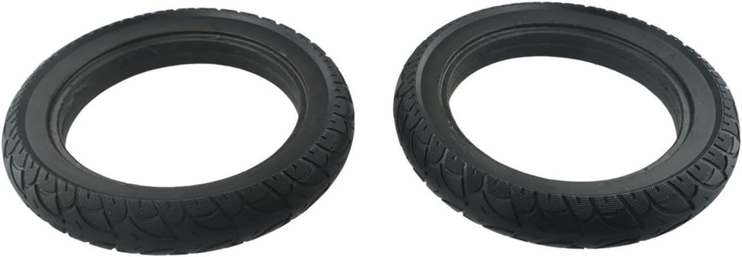 Scooter Tyre Tubes, Heavy Duty Solid Rubber Tyres, Non Inflatable Replacement Wheels for Electric Mobility Scooters and E-Bikes, Transport Aid, Black (Pack of 2)