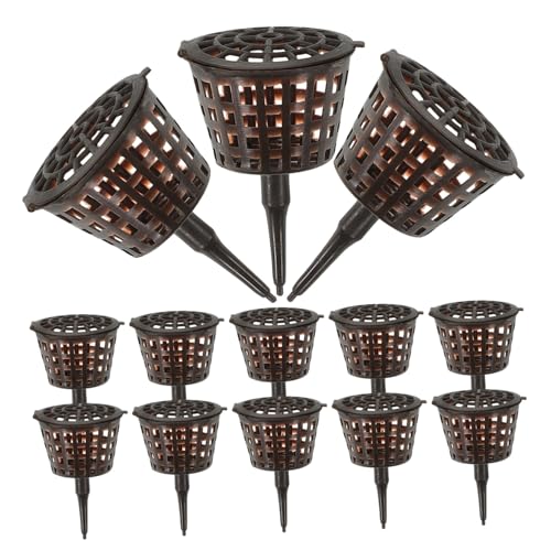 BCOATH 20 Pièces Boîtes Engrais Plastique avec Couvercle Paniers Engrais pour Bonsaï Récipient Nutritif pour Plantes Protection Animaux et Vent S Couleur Café