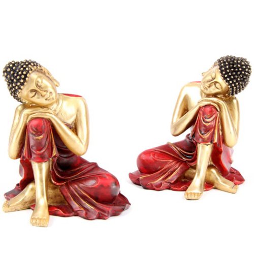 Coppia di oro e rosso Thai Buddha