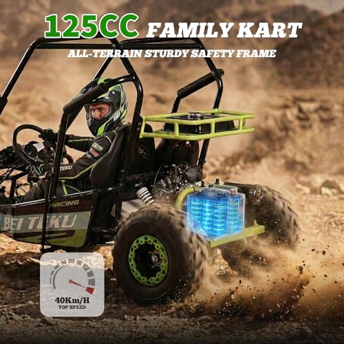Image of Gas Powered Go Kart, 4 Stroke Go Kart for Adults & Kids with Premium Steel Tubular Frame, Off-Road Kart with 18'' Tires Featuring 4L Tank, Hydraulic /Rear Disc Brake, 30MPH