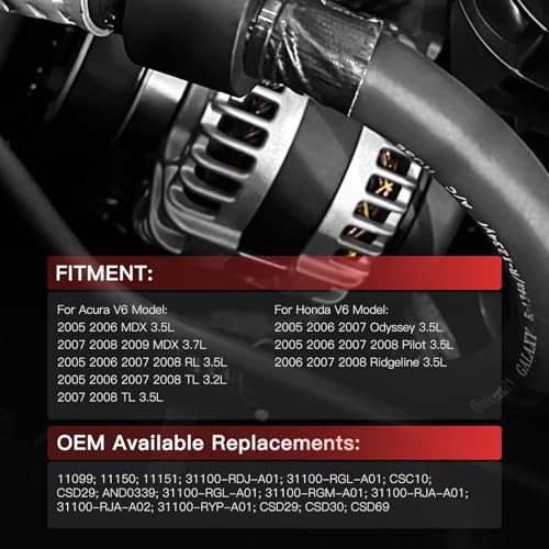 Image of 130A Alternator for Honda Odyssey 2005-2007 3.5L