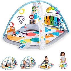 1 of Baby Einstein 4-in-1 Kickin Tunes Play Gym, Tummy Time Baby Play Mat with Kick Piano, Music & Language Discovery, Sensory Toys, Lights & Sounds, for Newborns & Up