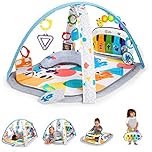 Baby Einstein 4-in-1 Kickin Tunes Play Gym, Tummy Time Baby Play Mat with Kick Piano, Music & Language Discovery, Sensory Toys, Lights & Sounds, for Newborns & Up