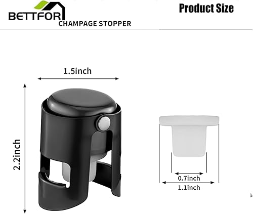 Miniatura 10 de Tapones de champán con protector de champán de acero inoxidable con silicona de grado alimenticio a prueba de fugas que se mantienen frescos,