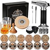 Kit pour Fumeur de Whisky avec Torche – Copeaux de Bois 6 Saveurs, 2 Verres, 6 Pierres W...
