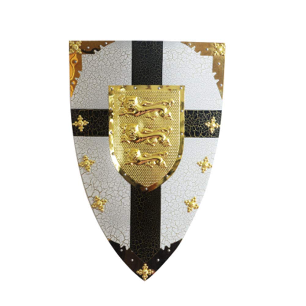 Amazon.co.jp: 中世の盾、古代ローマの金属のスパルタ盾十字軍刀と盾,A